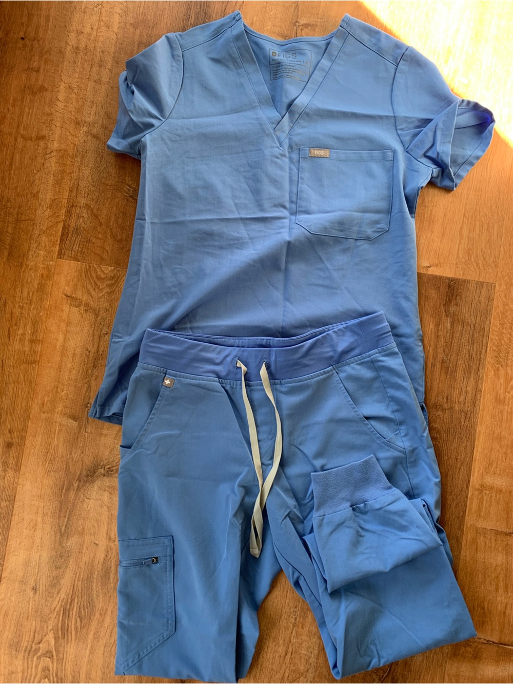 Figs Blue Medical Track Pants & Top Set
